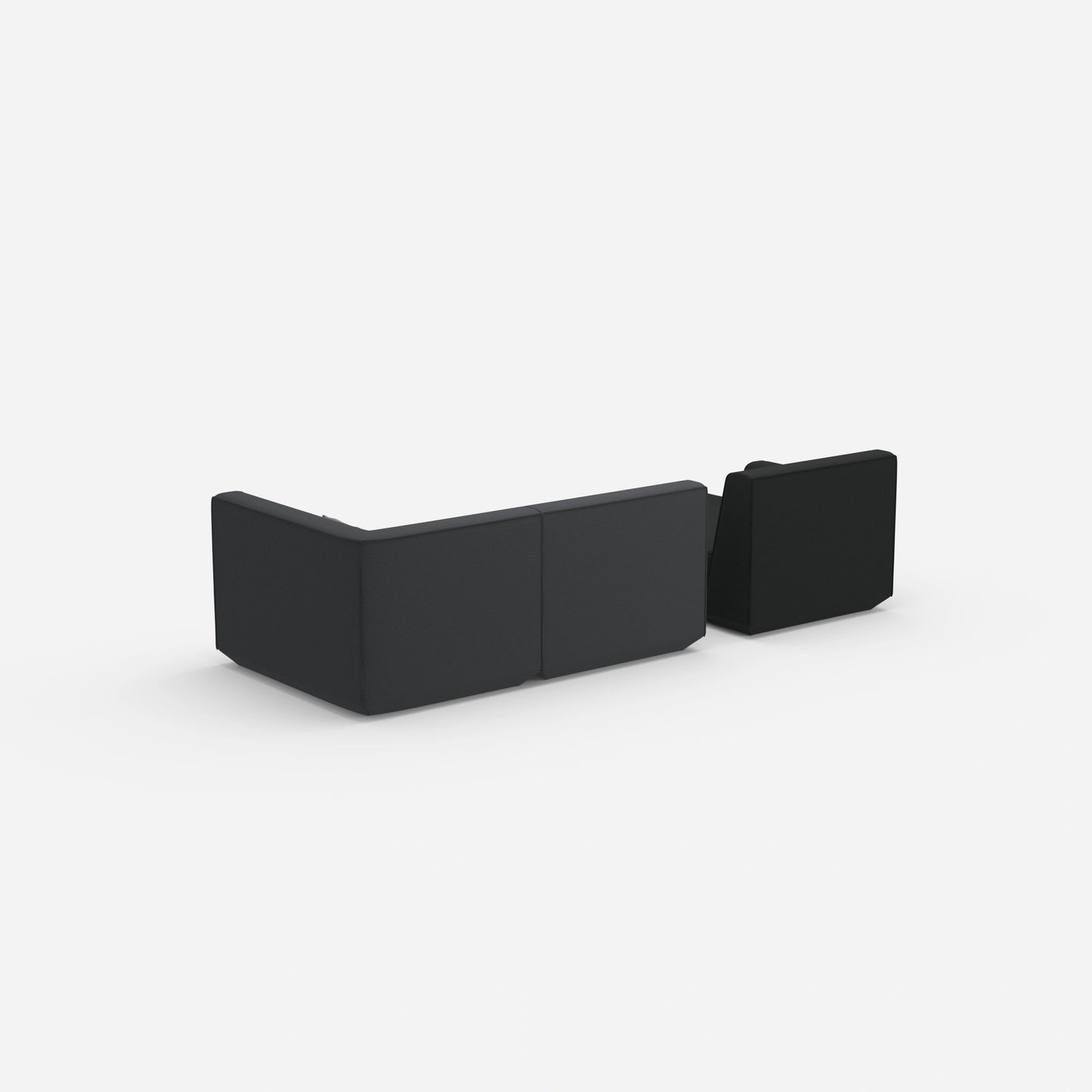 Canapé modulable pour 2 avec ottomane à l'arrière