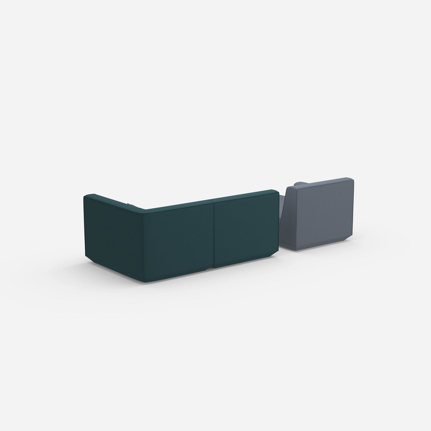 Canapé modulable pour 2 avec ottomane à l'arrière