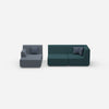 Canapé modulable pour 2 personnes avec pouf de face