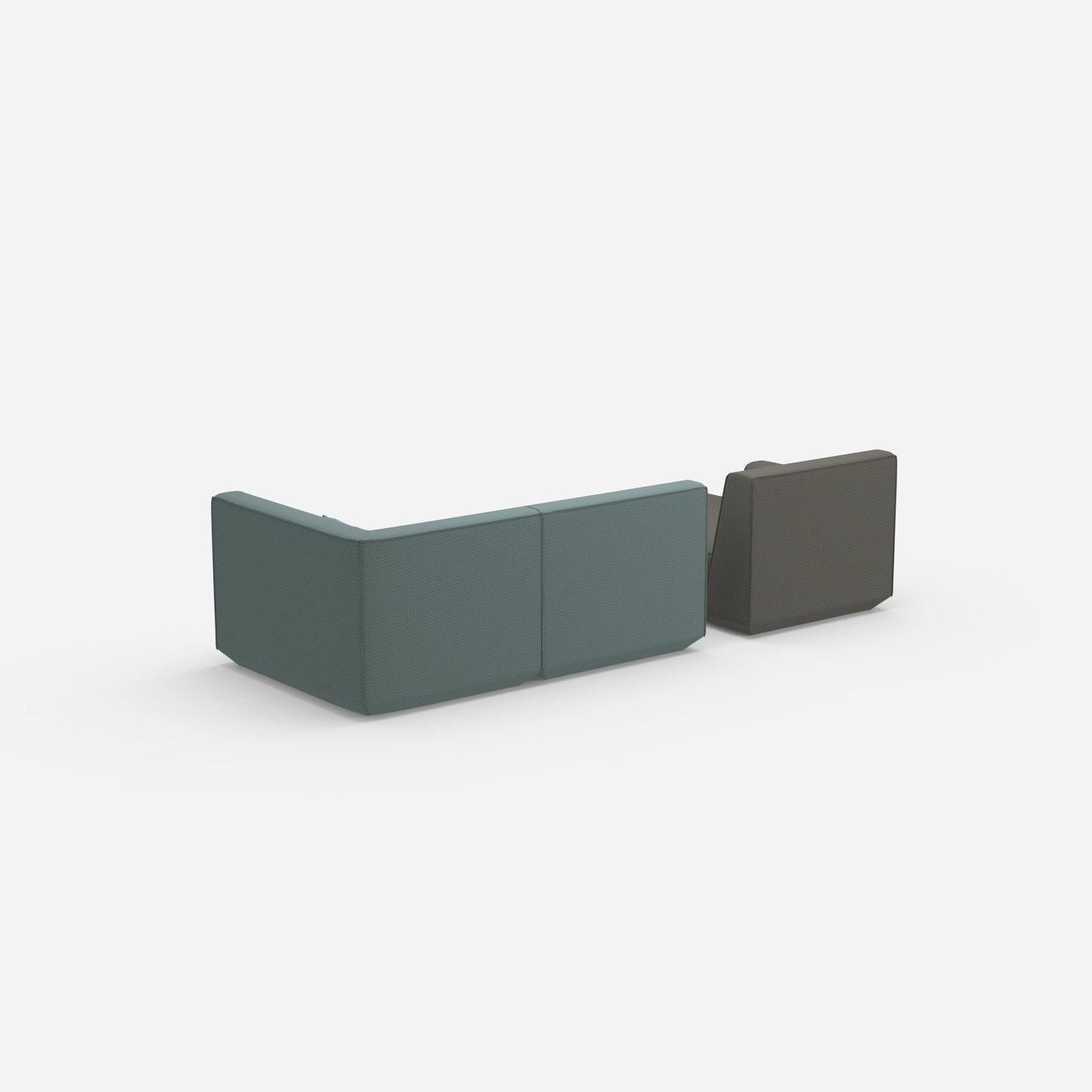 Canapé modulable pour 2 avec ottomane à l'arrière