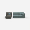 Canapé modulable pour 2 personnes avec pouf de face