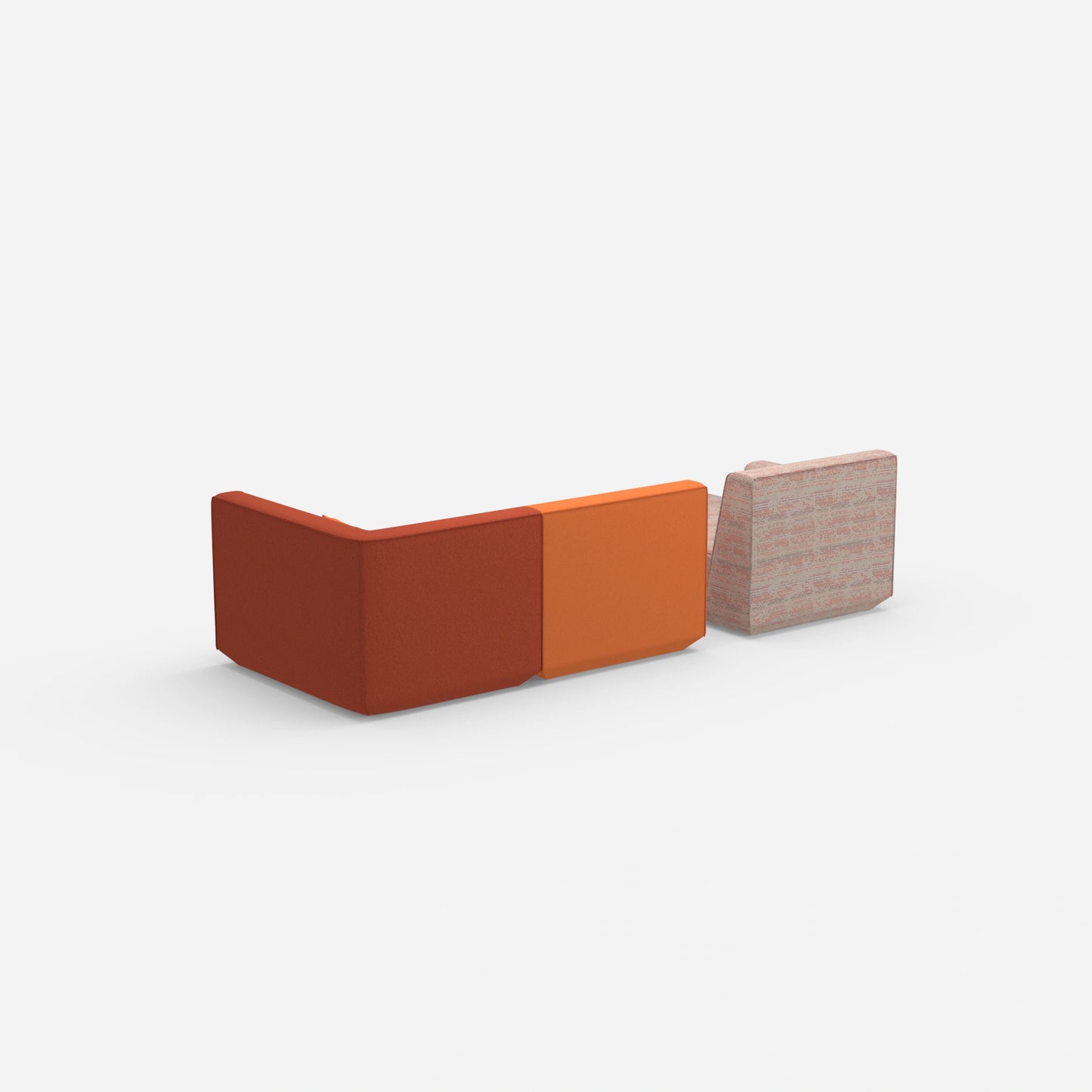 Canapé modulable pour 2 avec ottomane à l'arrière