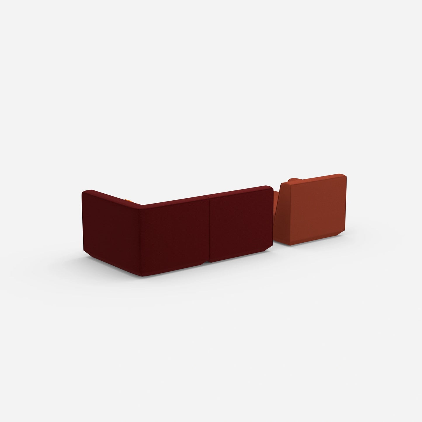 Canapé modulable pour 2 avec ottomane à l'arrière