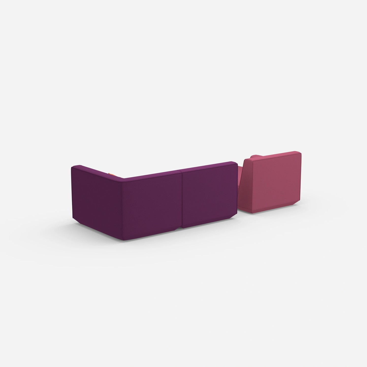 Canapé modulable pour 2 avec ottomane à l'arrière