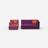 Canapé modulable pour 2 personnes avec pouf de face