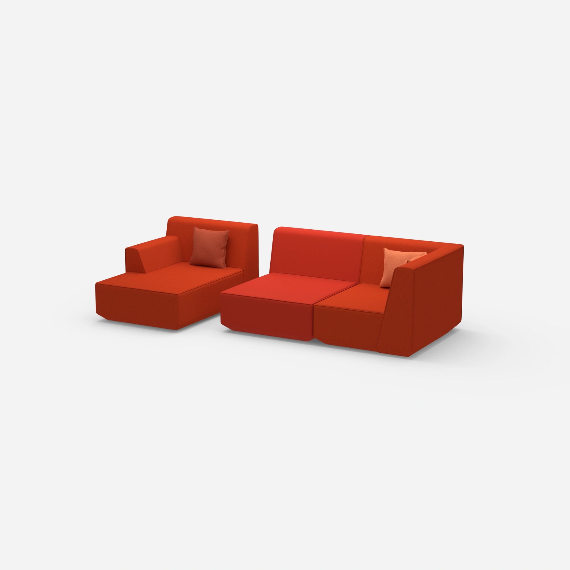 Canapé modulable pour 2 avec ottomane de côté