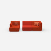 Canapé modulable pour 2 personnes avec pouf de face