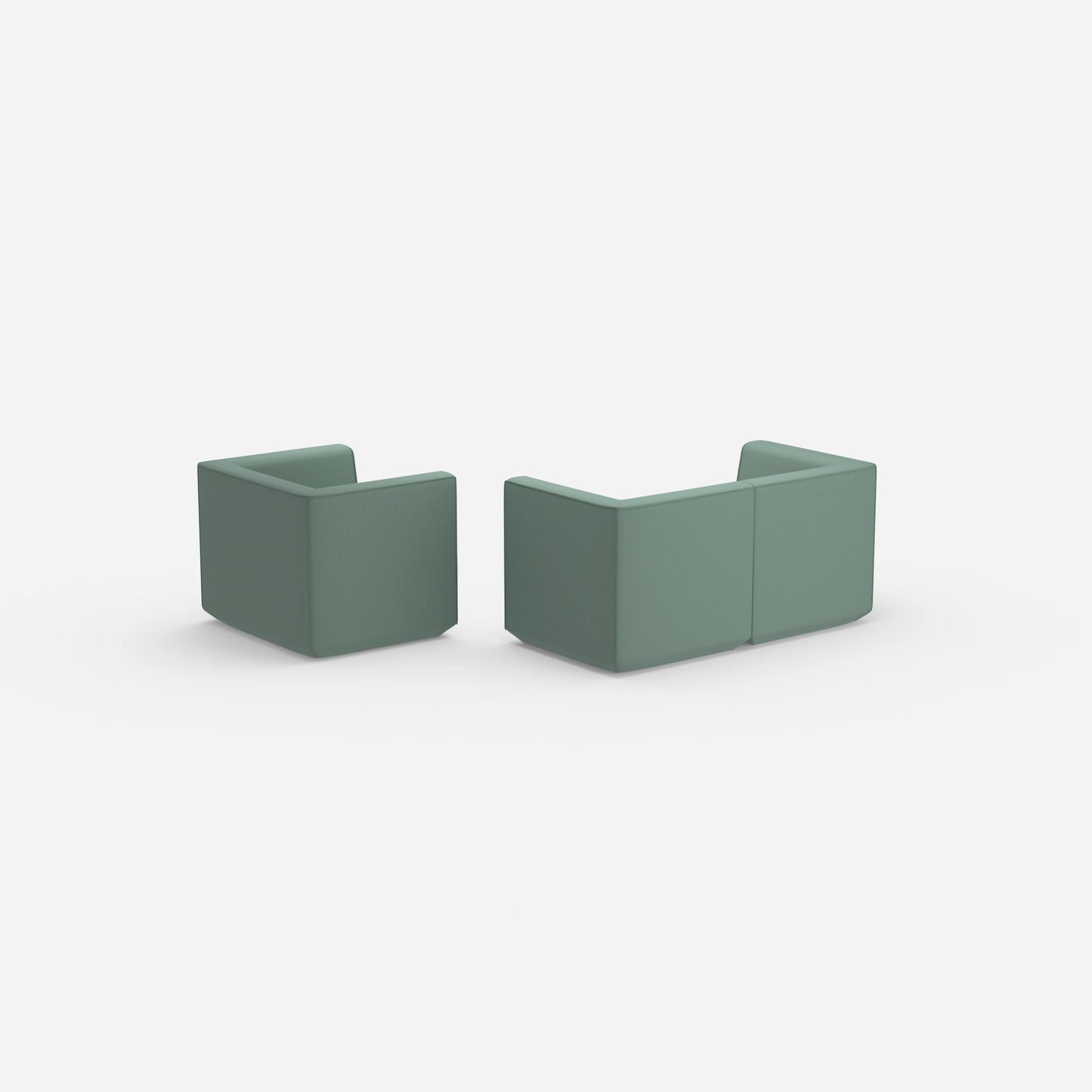 Canapé modulaire avec fauteuil vu de l'arrière