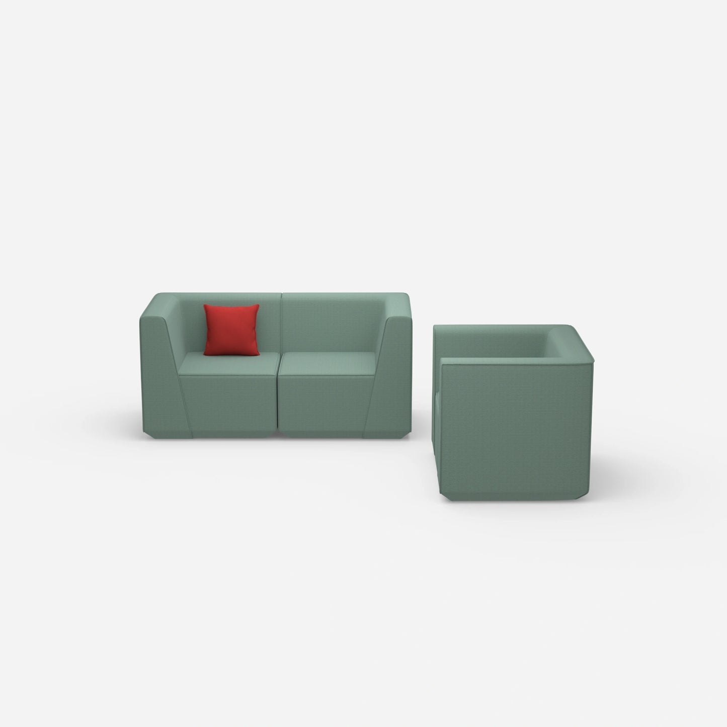 Canapé modulable avec fauteuil de face
