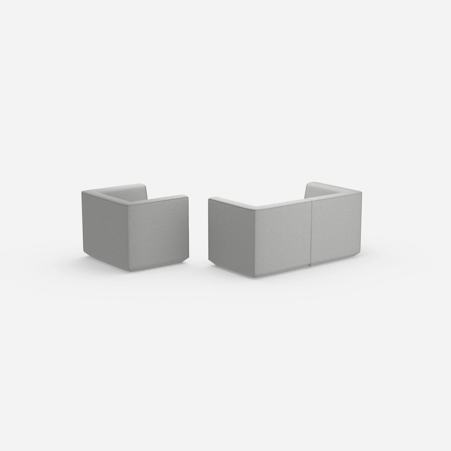 Canapé modulaire avec fauteuil vu de l'arrière