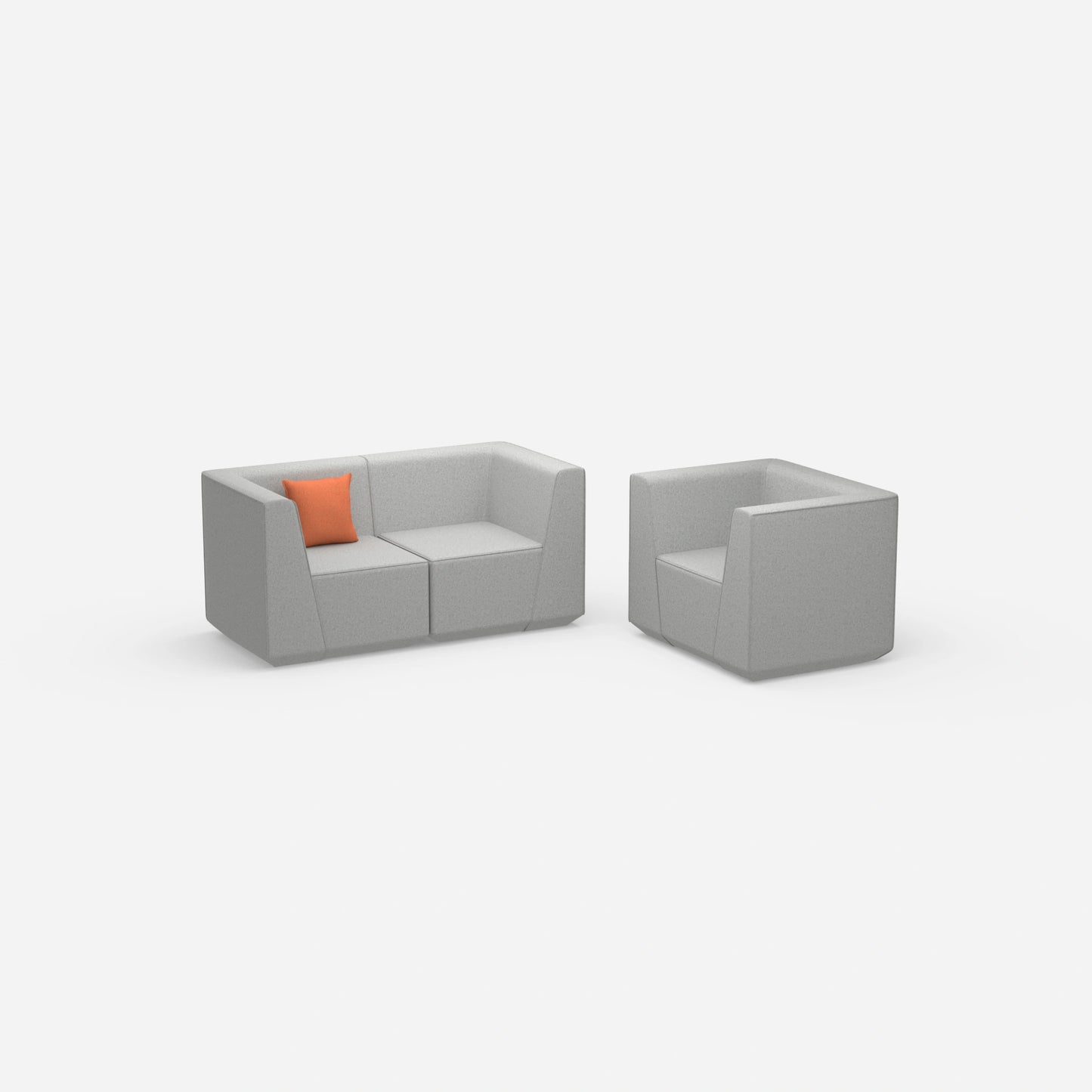 Canapé modulaire avec fauteuil vu de côté