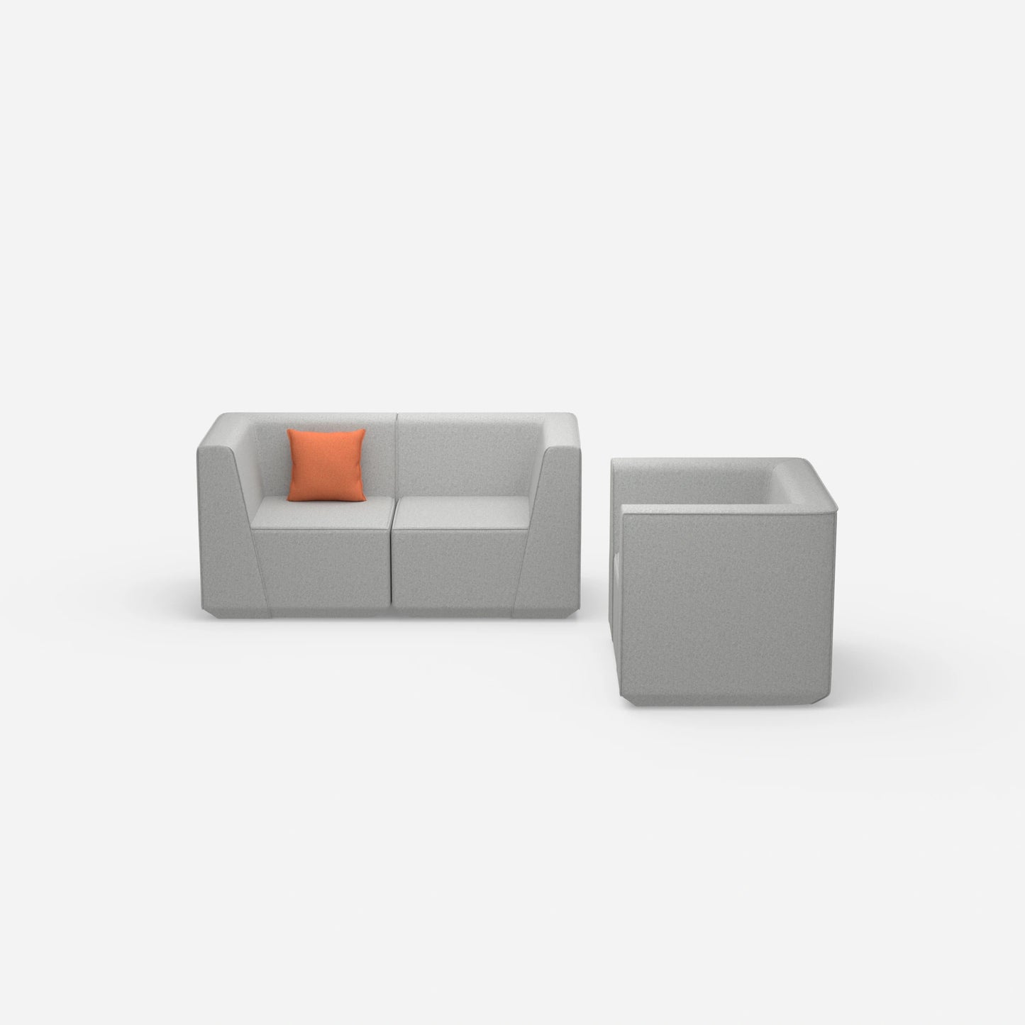 Canapé modulable avec fauteuil de face