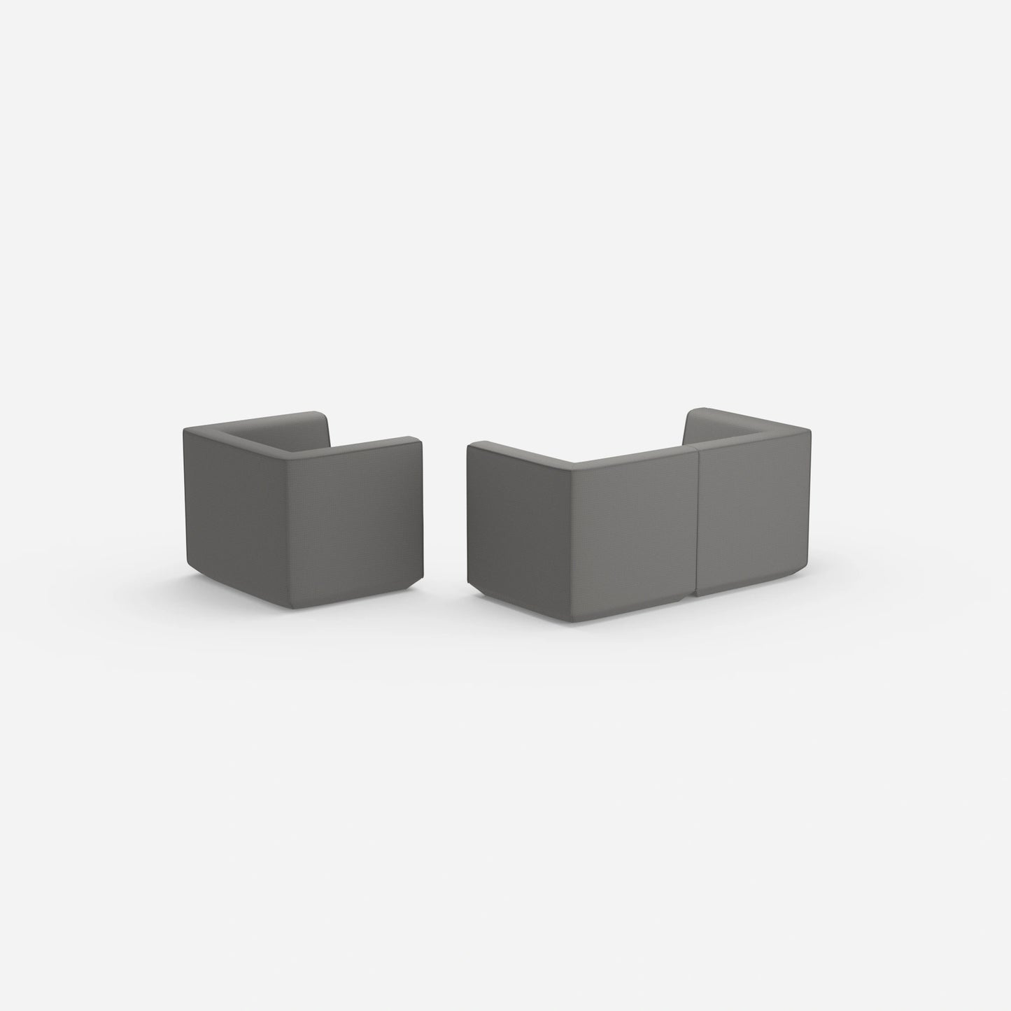 Canapé modulaire avec fauteuil vu de l'arrière