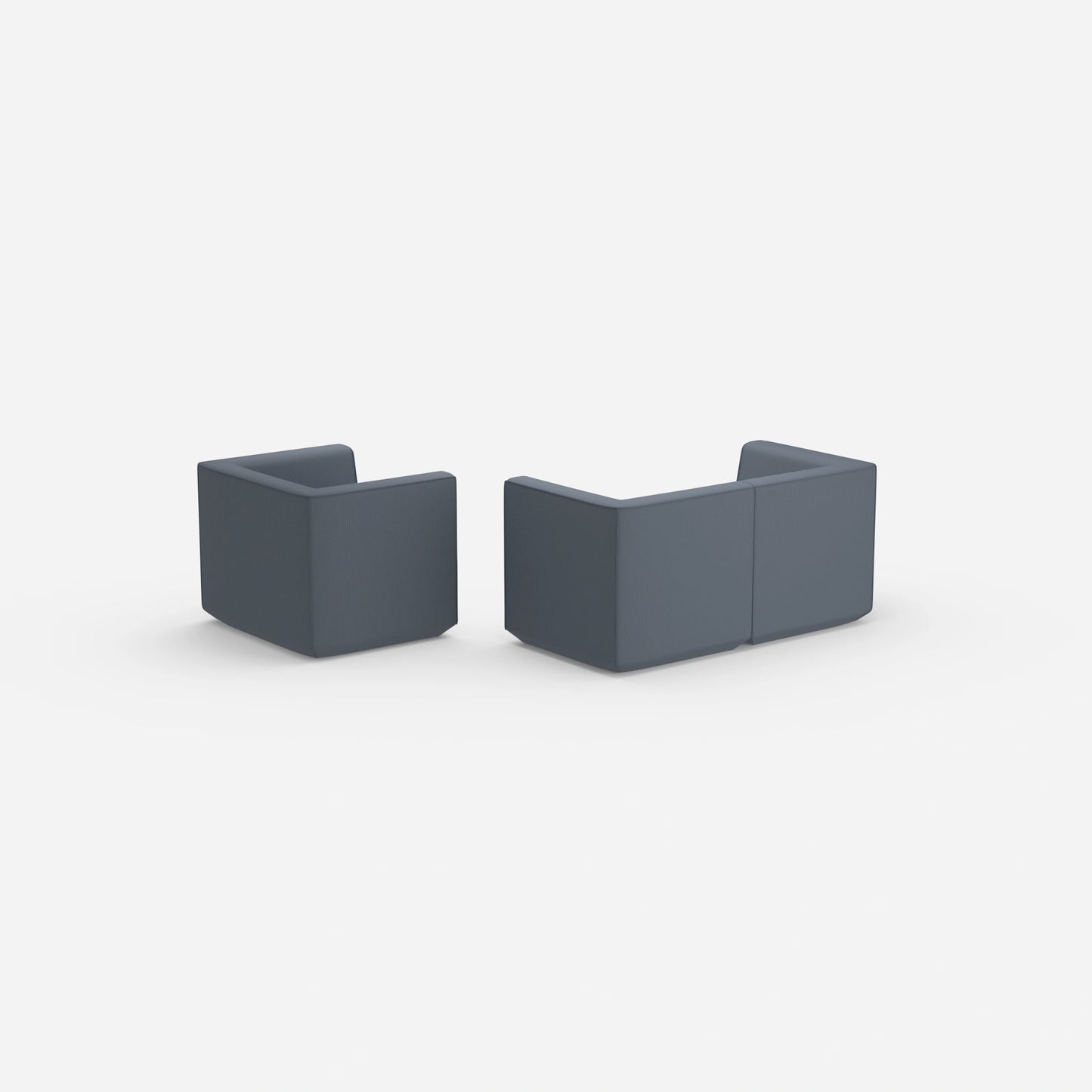 Canapé modulaire avec fauteuil vu de l'arrière