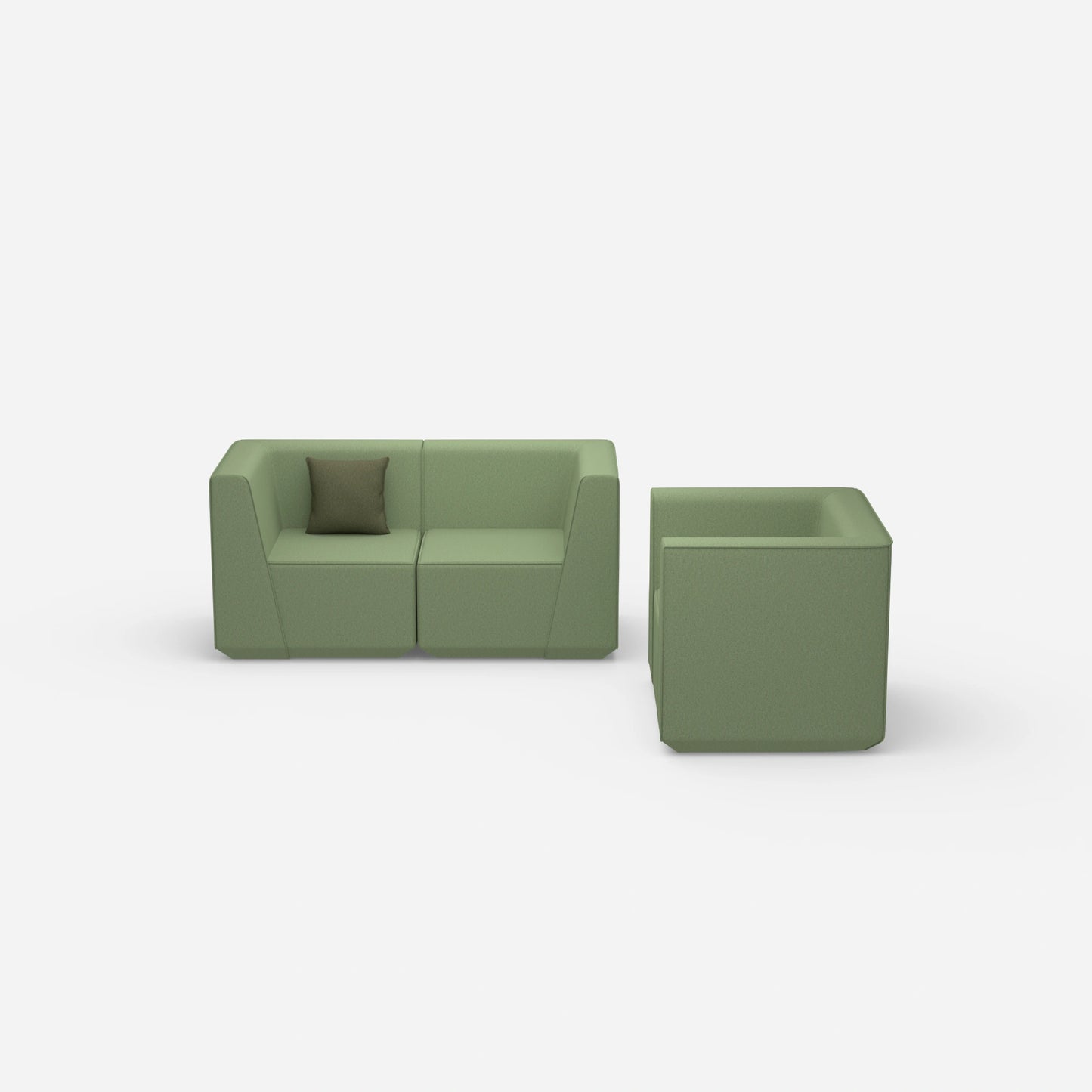 Canapé modulable avec fauteuil de face