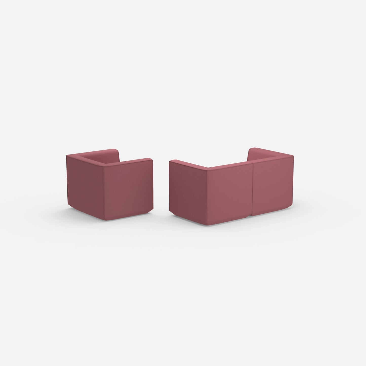 Canapé modulaire avec fauteuil vu de l'arrière