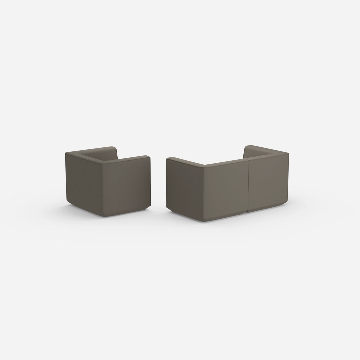 Canapé modulaire avec fauteuil vu de l'arrière
