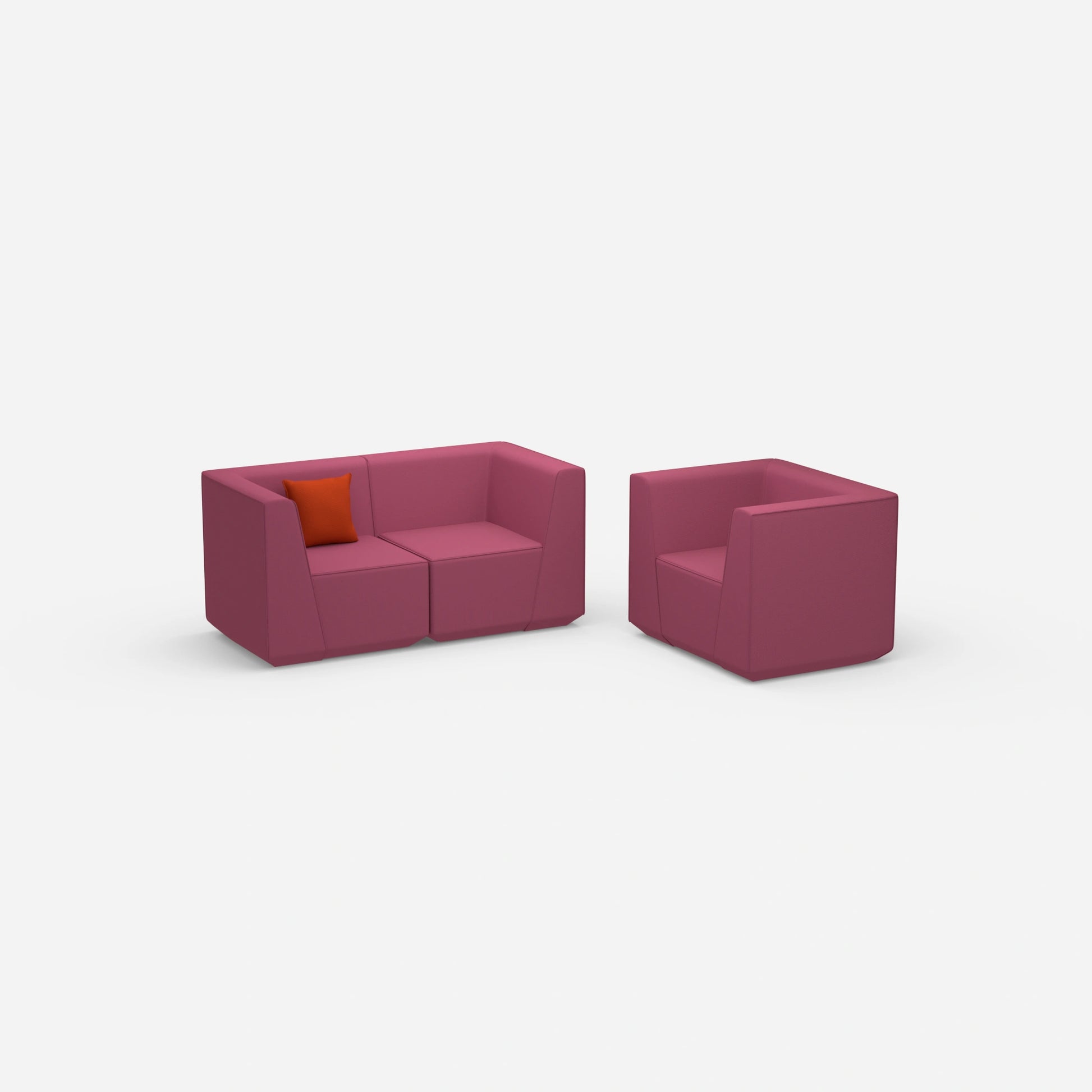 Canapé modulaire avec fauteuil vu de côté
