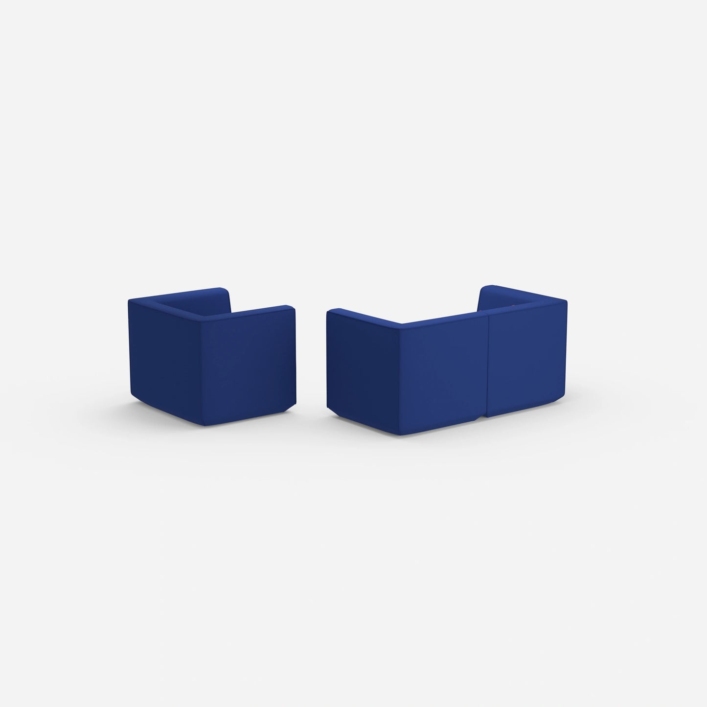 Canapé modulaire avec fauteuil vu de l'arrière