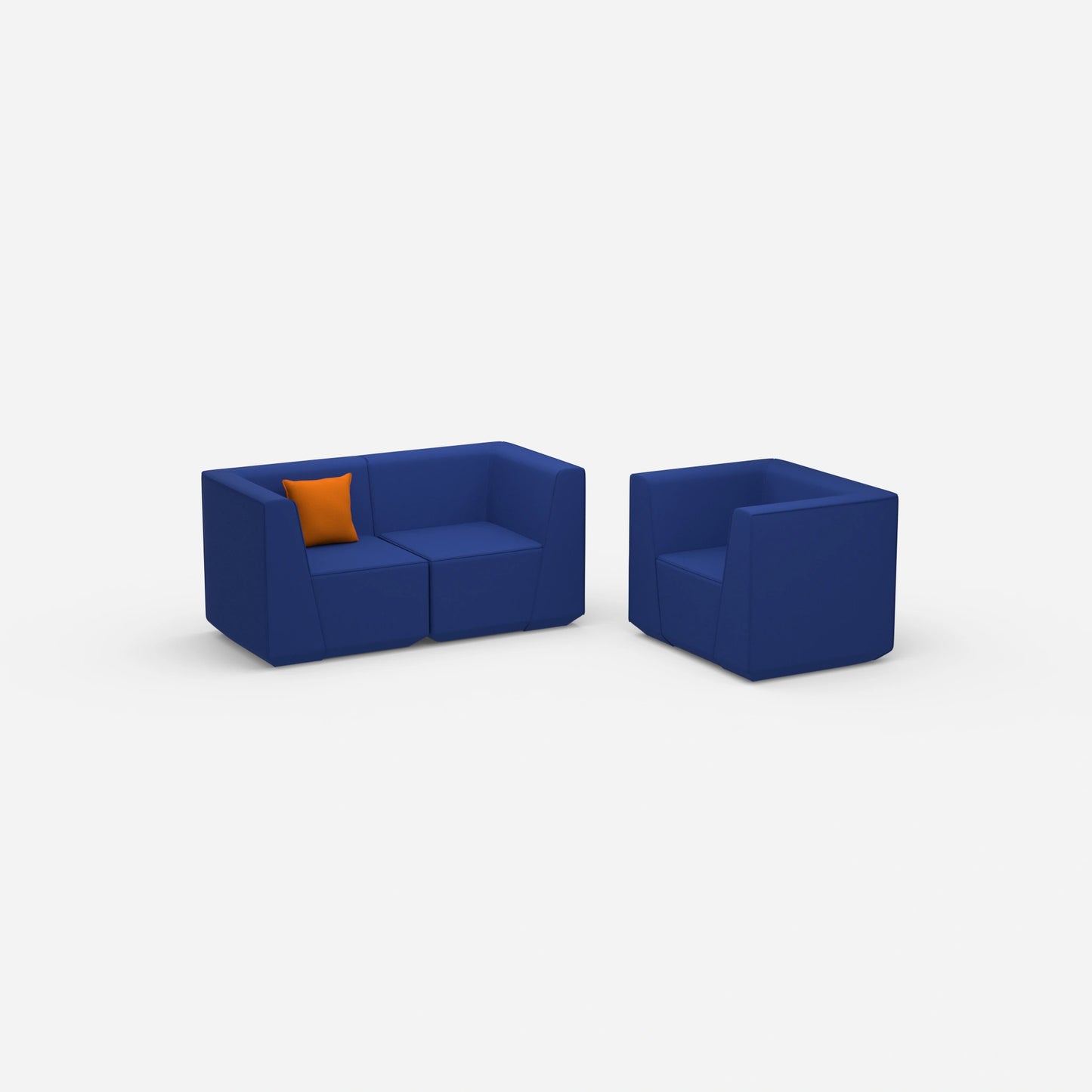 Canapé modulaire avec fauteuil vu de côté