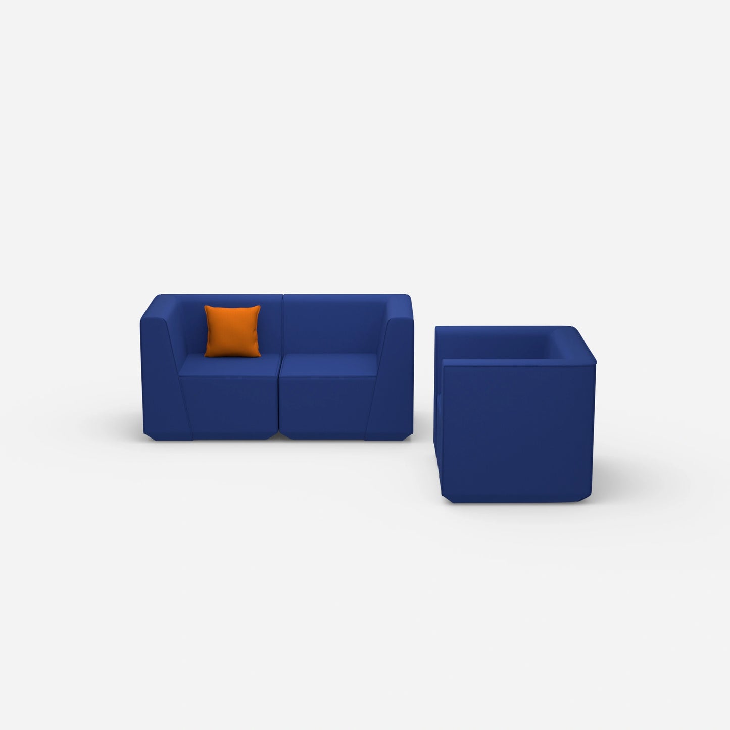 Canapé modulable avec fauteuil de face