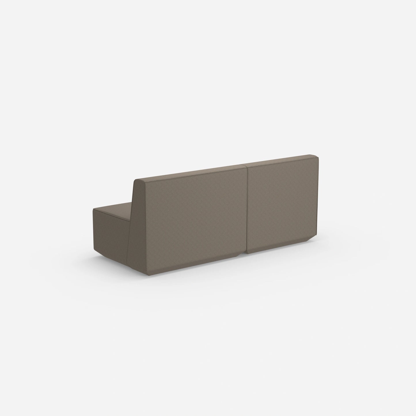 Canapé modulaire sans accoudoir vu de l'arrière
