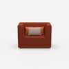 Fauteuil rembourré vu de face