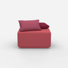 Pouf rose de face
