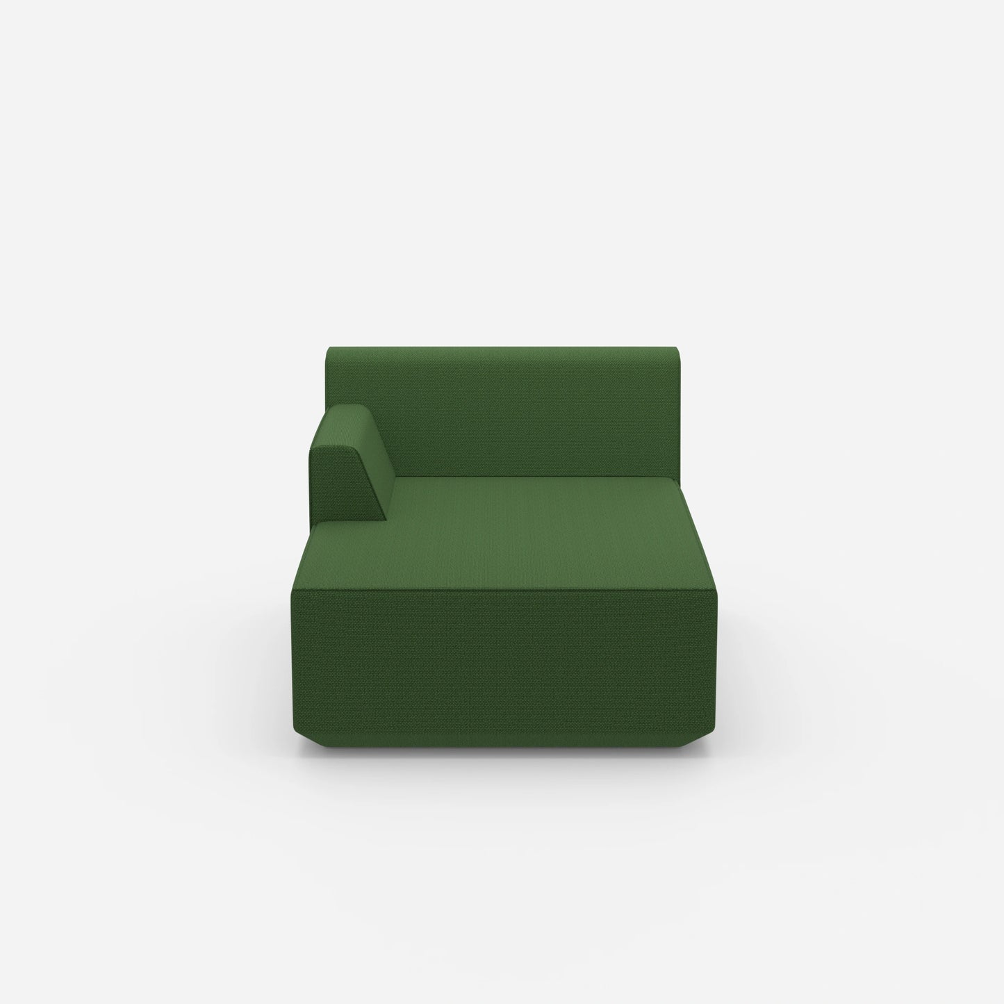 Récamière en vert moderne vue de face