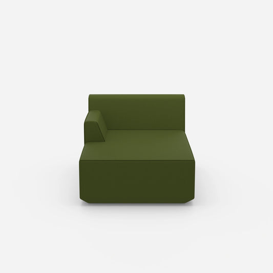 Récamière en vert moderne vue de face
