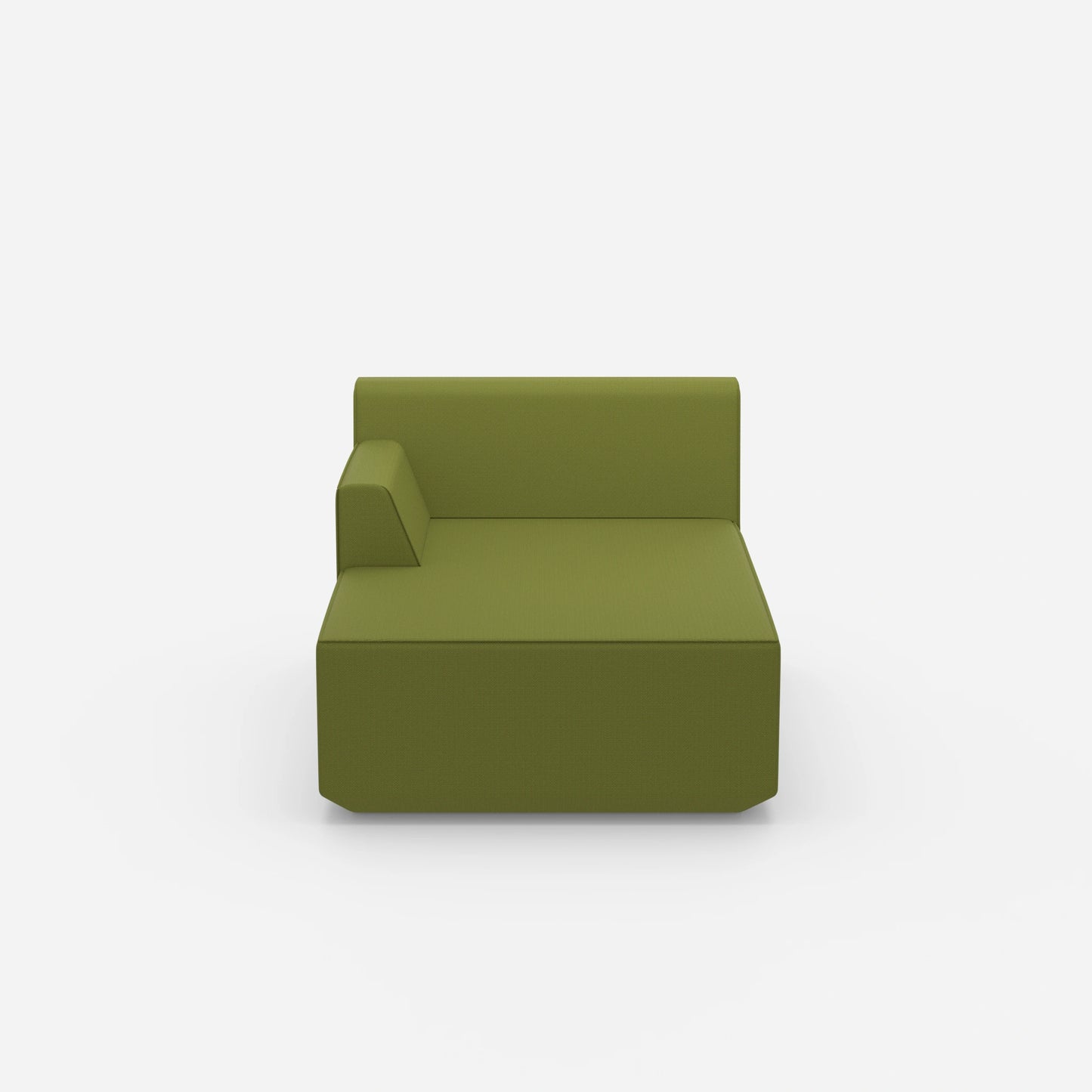 Récamière en vert moderne vue de face