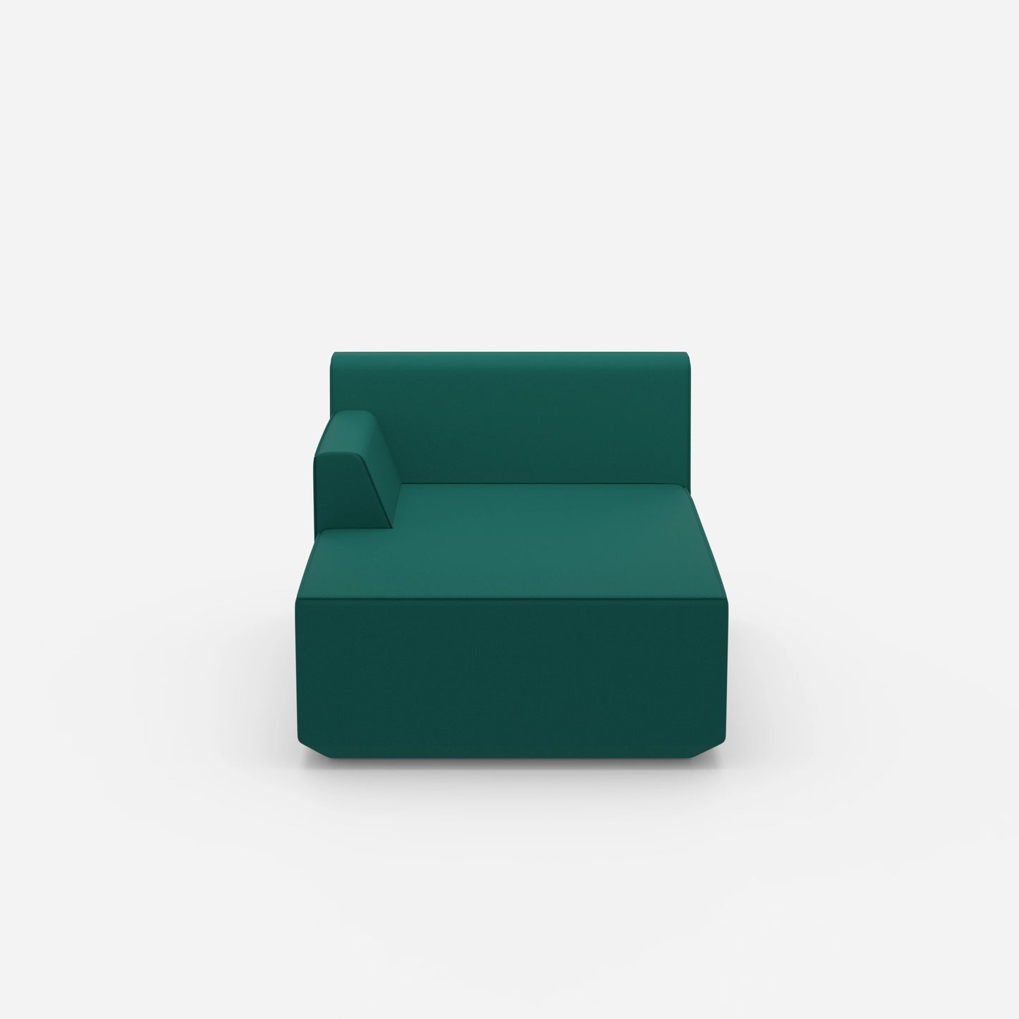 Récamière en vert moderne vue de face