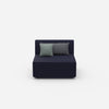 Fauteuil bleu de 80 cm de large de face