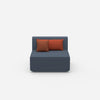 Fauteuil bleu de 80 cm de large de face