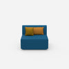 Fauteuil bleu de 80 cm de large de face