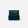 Fauteuil bleu de 80 cm de large de face