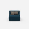 Fauteuil bleu de 80 cm de large de face