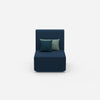 Fauteuil bleu de face