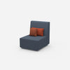 Fauteuil bleu vu de côté