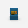 Fauteuil bleu de face