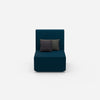 Fauteuil bleu de face