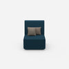 Fauteuil bleu de face