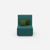 Fauteuil bleu de face