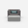 Fauteuil avec repose-pieds flexible de face