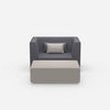 Fauteuil avec repose-pieds flexible de face