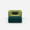 Fauteuil avec repose-pieds flexible de face