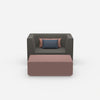 Fauteuil avec repose-pieds flexible de face
