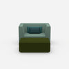 Fauteuil avec repose-pieds flexible de face