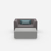 Fauteuil avec repose-pieds de face