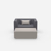 Fauteuil avec repose-pieds de face